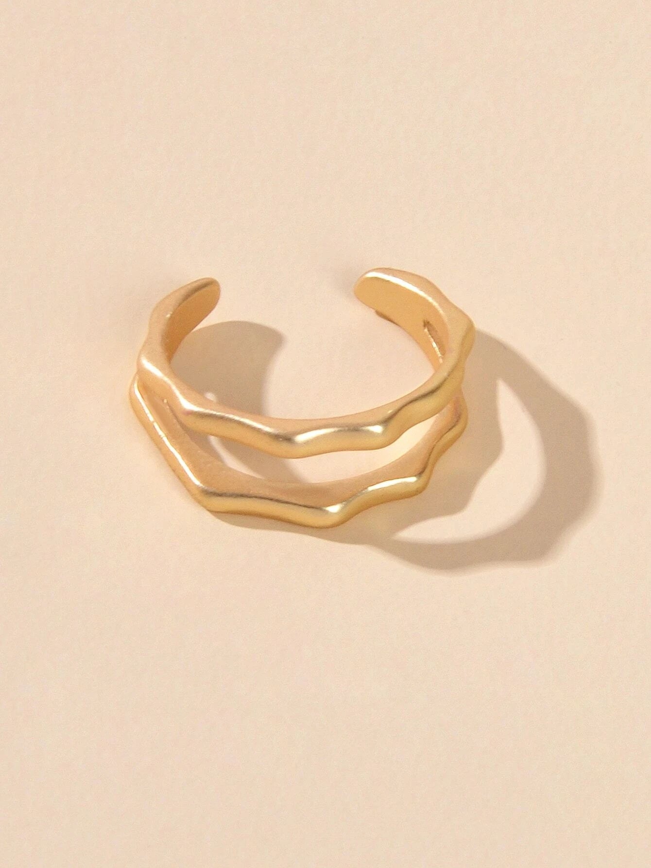 Minimalist Jewellery Gold Metal Geometric Finger Ring Fashion Women Accessories