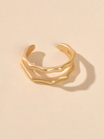 Minimalist Jewellery Gold Metal Geometric Finger Ring Fashion Women Accessories
