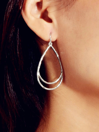 Fashion Jewellery Silver Metal Minimalist Water Drop Earrings Women Accessories