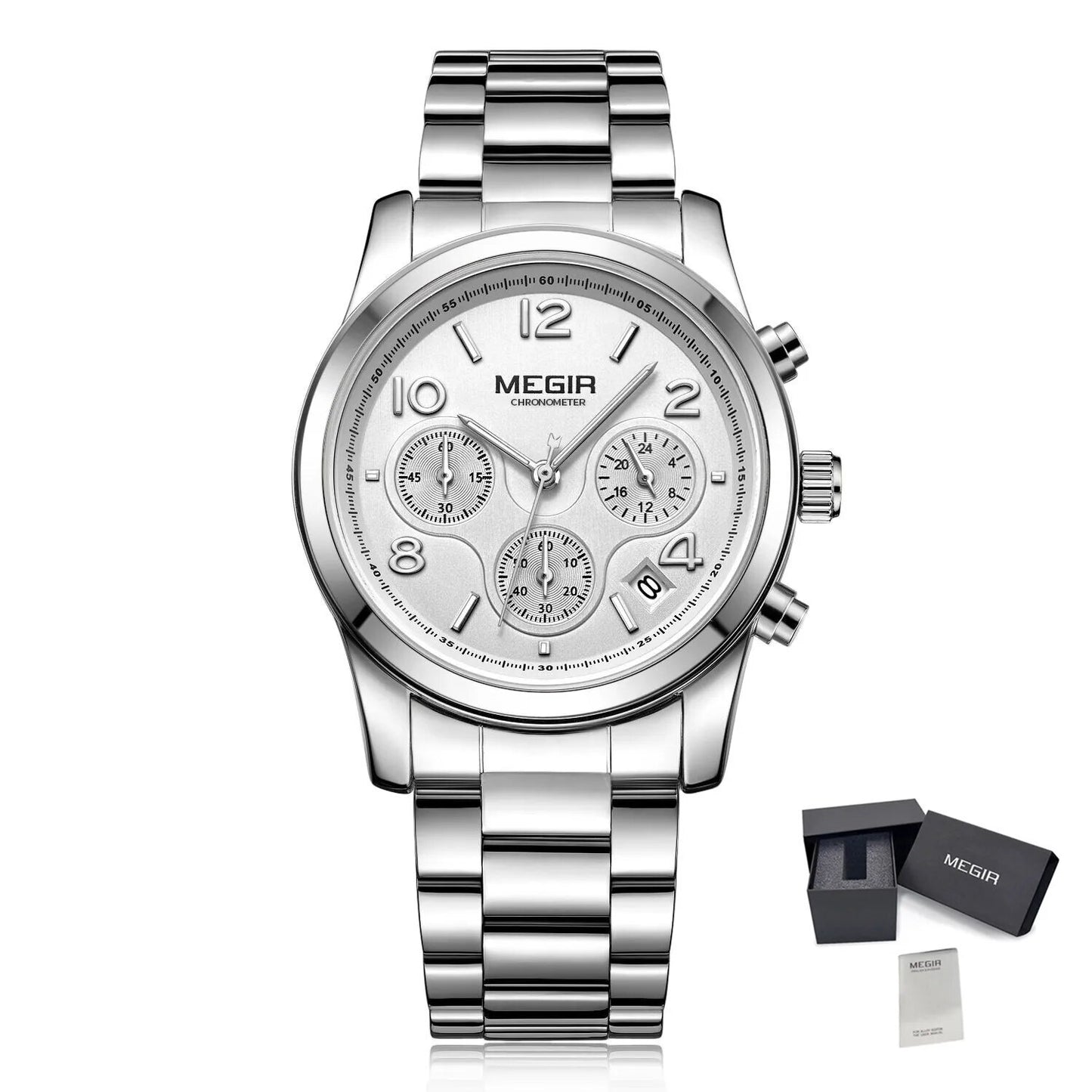 MEGIR Luxury Elegant Women Watch Stainless Steel Ladies Quartz Wristwatch Fashion Female Watches Casual Femme Relogio 2057