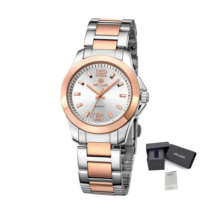 MEGIR Luxury Women Bracelet Watches Top Brand Fashion Ladies Quartz Watch Waterproof Elegant Female Wristwatch Dress Clock 5006L
