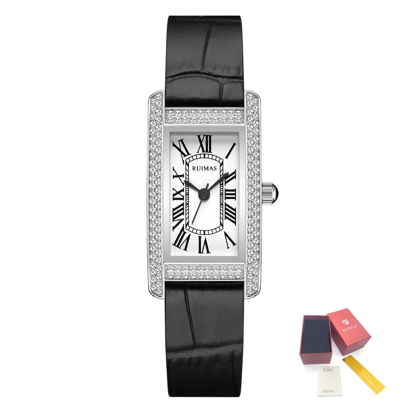 RUIMAS Brand Wrist Watches For Women Square Rose Gold WristWatch Fashion Luxury Leather Female Casual Ladies Quartz Watch Clock