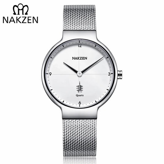 NAKZEN Women Fashion Casual Ultra Thin Quartz Watches Top Brand Luxury Waterproof Ladies Female Wrist Watch Relogio Masculino