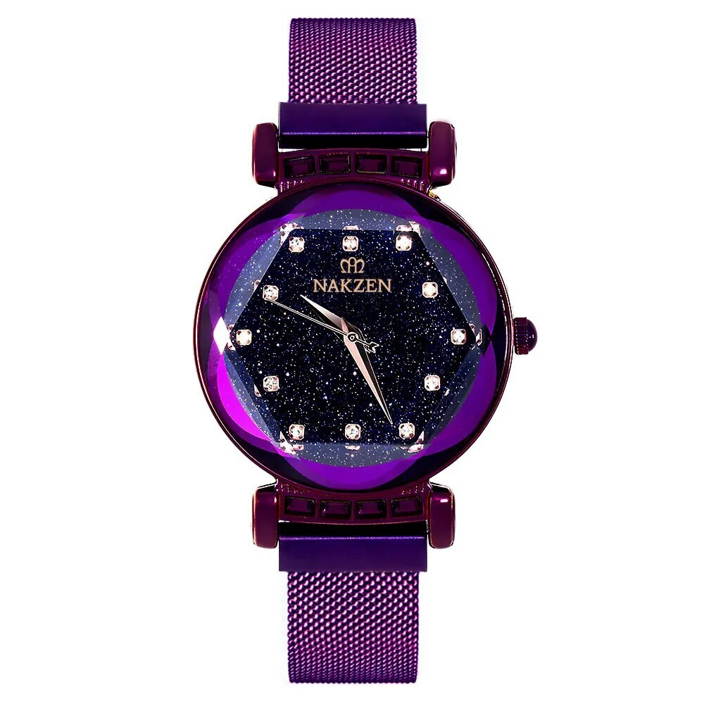 NAKZEN Women Diamond Elegant Starry Sky Watches Ladies Creative Roman Fashion Waterproof Quartz Watch Clock relogio feminino