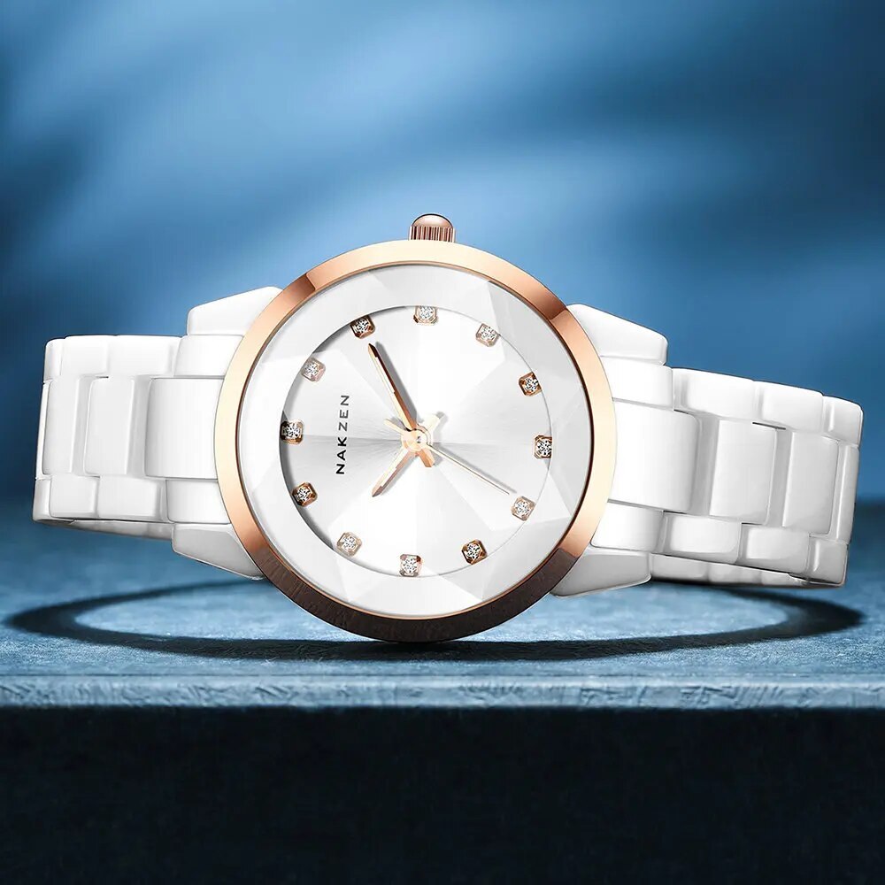 NAKZEN Women Watches Reloj Mujer Fashion Casual Ladies Bracelet Colorful Ceramic Watch Top Brand Luxury Dress Female Clock 1022