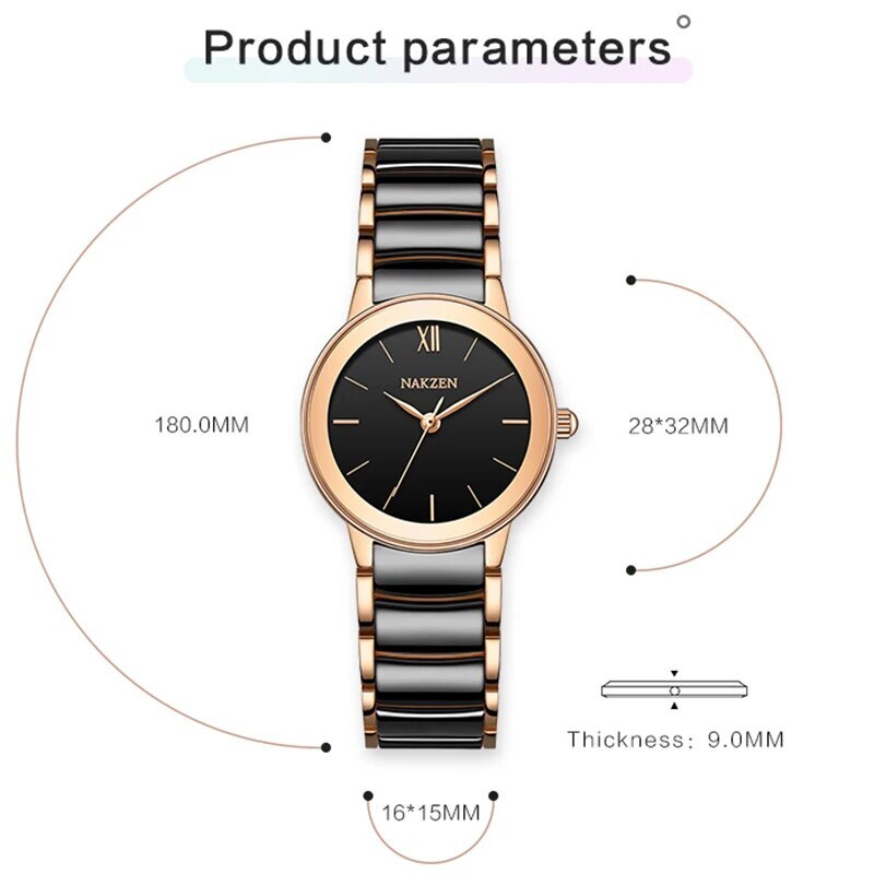 Ladies Quartz Watch Luxury Diamond Wristwatch Life Waterproof  Stainless Steel  Clock Gifts for Women White Watches Casual Relo