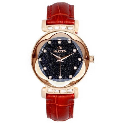 NAKZEN Women Diamond Elegant Starry Sky Watches Ladies Creative Roman Fashion Waterproof Quartz Watch Clock relogio feminino