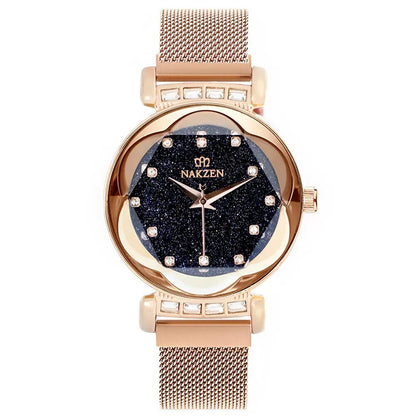 NAKZEN Women Diamond Elegant Starry Sky Watches Ladies Creative Roman Fashion Waterproof Quartz Watch Clock relogio feminino