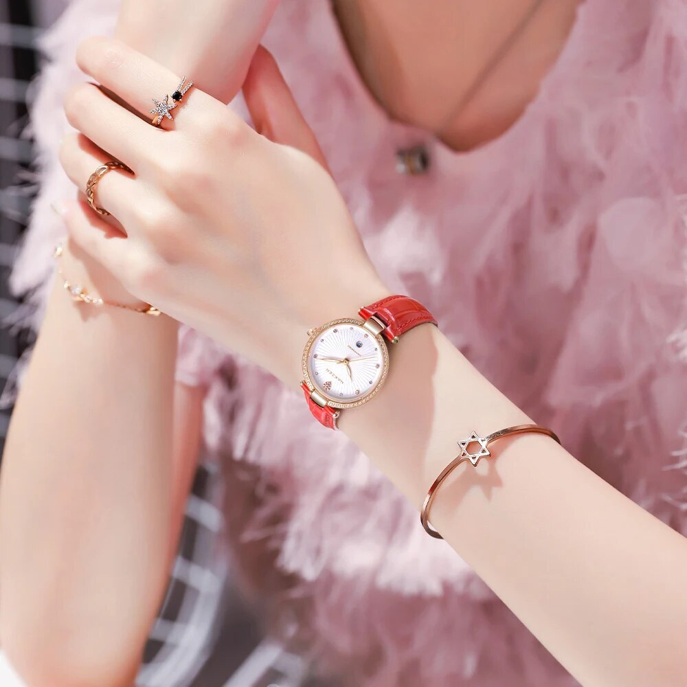 Fashion Women Watches 2021 New Leather Minimalist Watch Ladies Quartz Japan Movement Dress Wrist Watch Clock Montre Femme