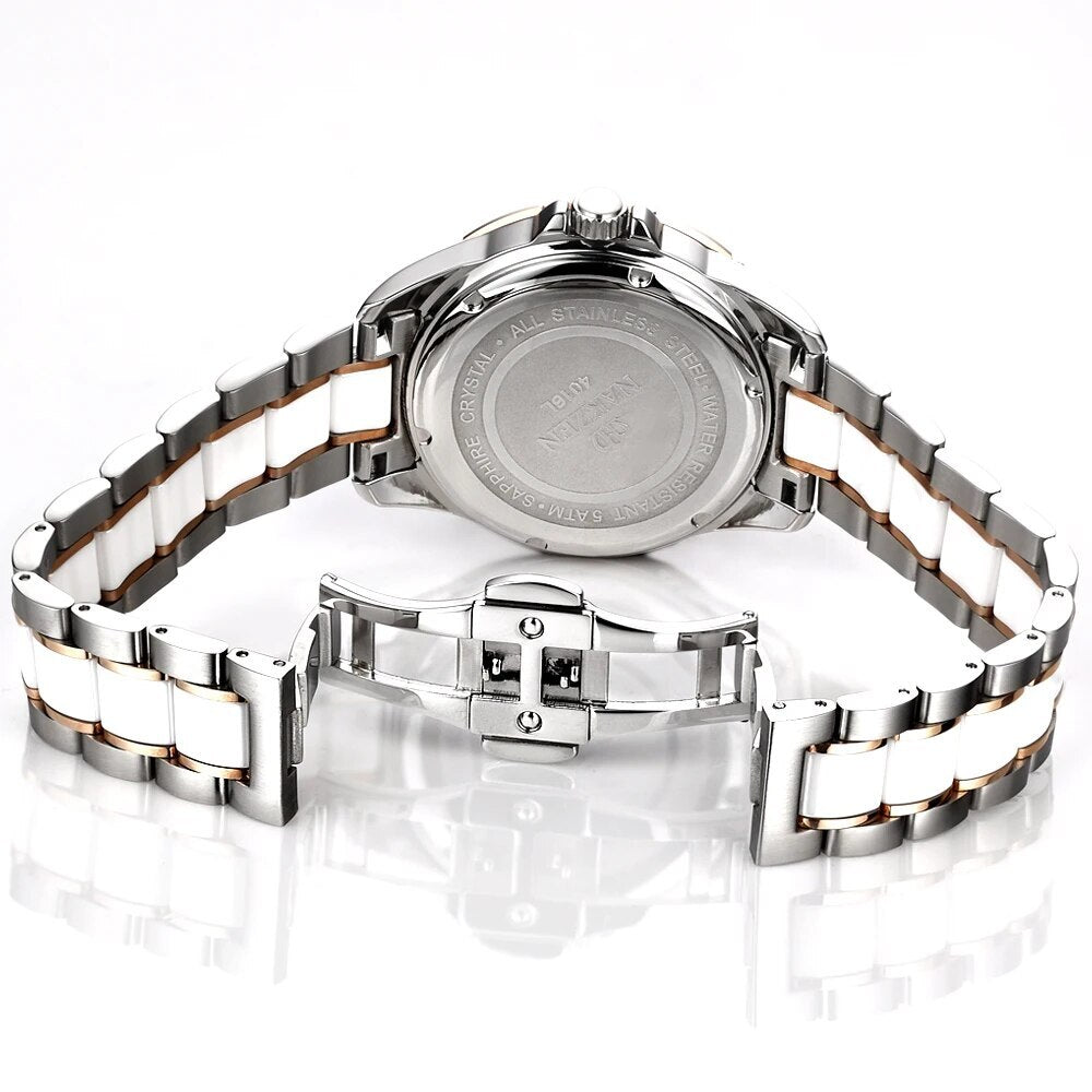 NAKZEN Women Fashion Ceramic Quartz Watch Ladies Casual Dress Diamond Watches Luxury Brand Wristwatches Feminino Montre Relogio