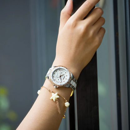 NAKZEN Women Fashion Ceramic Quartz Watch Ladies Casual Dress Diamond Watches Luxury Brand Wristwatches Feminino Montre Relogio