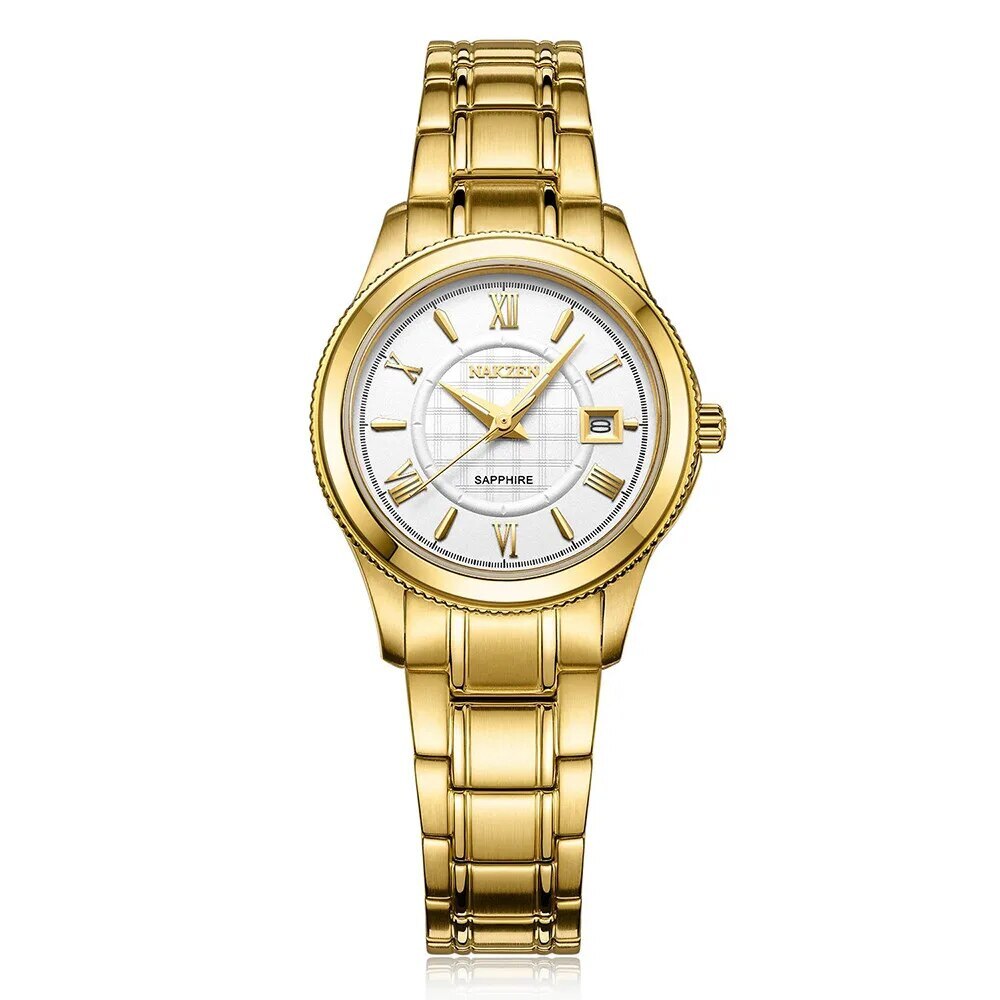 NAKZEN Brand Luxury Gold Bracelet Women Quartz Watch Ladies Fashion Dress Jewelry Gifts Wristwatch For Girls Female Clock 2018