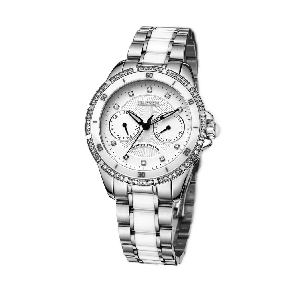 NAKZEN Women Fashion Ceramic Quartz Watch Ladies Casual Dress Diamond Watches Luxury Brand Wristwatches Feminino Montre Relogio