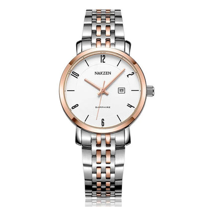 NAKZEN Luxury Tops Brand Women Quartz Wrist watch Ladies Full Steel Waterproof Watches Female Sapphire Designer Dress Watches