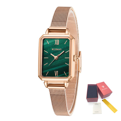 RUIMAS Luxury Ladies Watch Steel Strap Women Bracelet Clocks Leather Band Famale Wristwatch Dress Watches Reloj Mujer 329