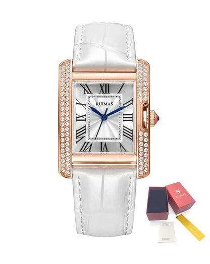 RUIMAS Fashion Automatic Mechanical Watch for Women Luxury Leather Ladies Wristwatch Waterproof Female Clock Reloj Mujer 6773
