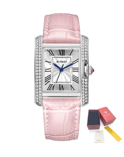 RUIMAS Fashion Automatic Mechanical Watch for Women Luxury Leather Ladies Wristwatch Waterproof Female Clock Reloj Mujer 6773