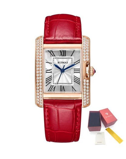 RUIMAS Fashion Automatic Mechanical Watch for Women Luxury Leather Ladies Wristwatch Waterproof Female Clock Reloj Mujer 6773