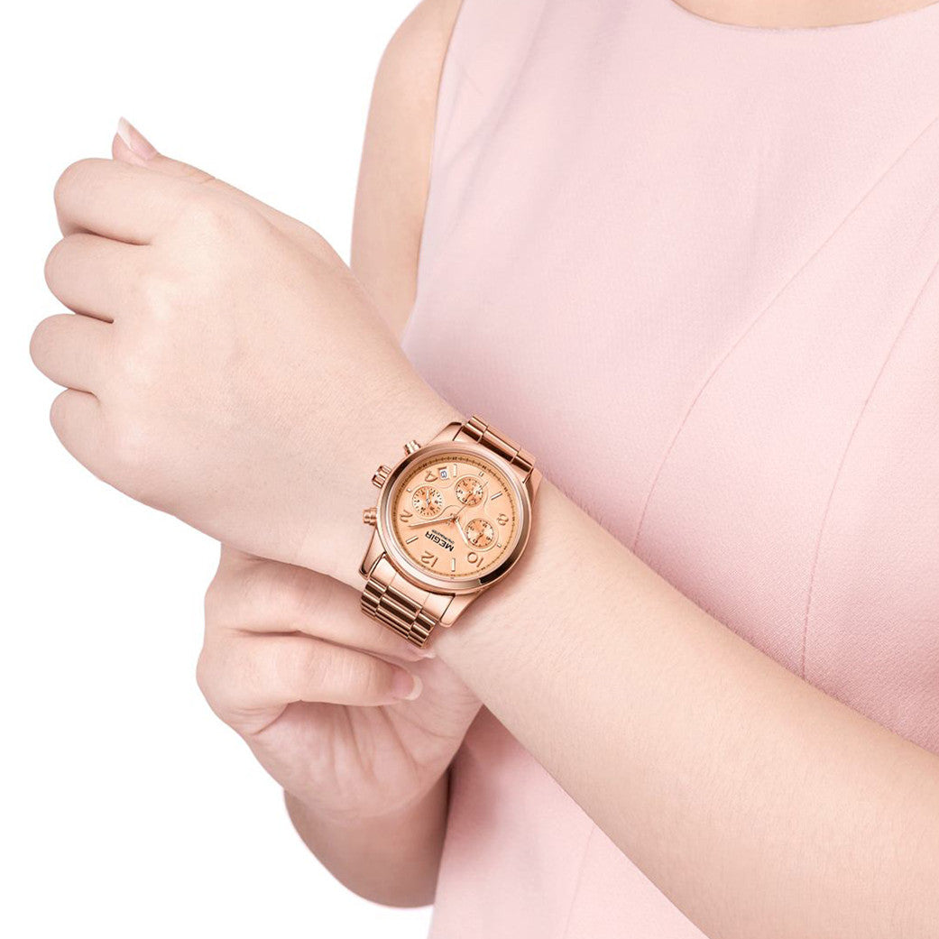 MEGIR Luxury Elegant Women Watch Stainless Steel Ladies Quartz Wristwatch Fashion Female Watches Casual Femme Relogio 2057