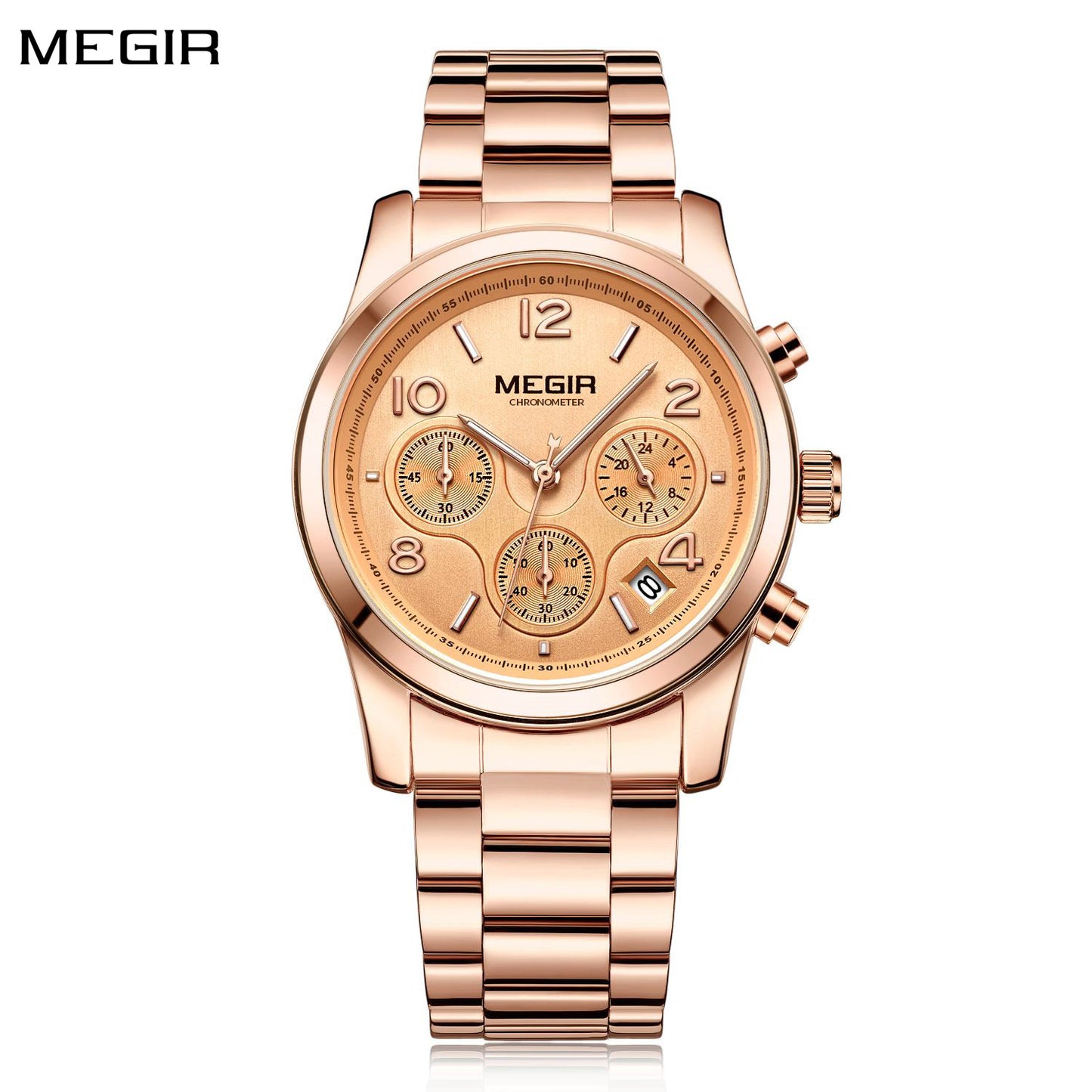 MEGIR Luxury Elegant Women Watch Stainless Steel Ladies Quartz Wristwatch Fashion Female Watches Casual Femme Relogio 2057