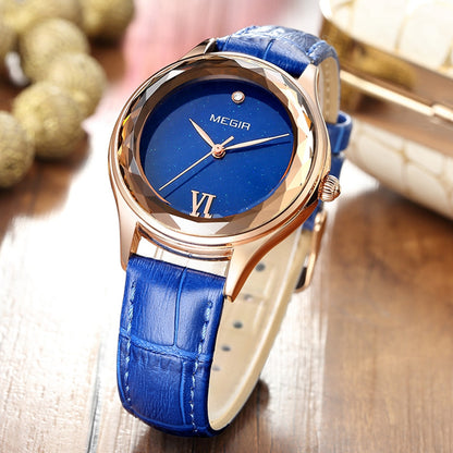 MEGIR Fashion Watch for Women Luxury Leather Casual Simple Quartz Wristwatch Waterproof Ladies Dress Clock Relogio Feminino