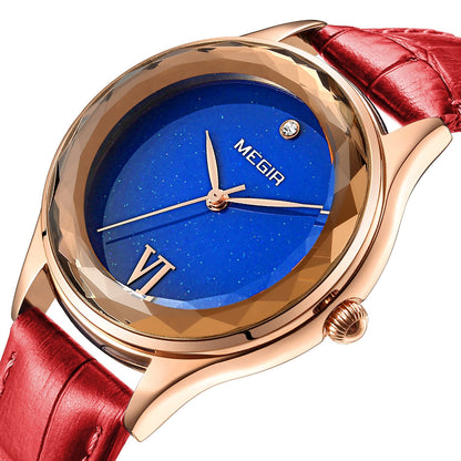 MEGIR Fashion Watch for Women Luxury Leather Casual Simple Quartz Wristwatch Waterproof Ladies Dress Clock Relogio Feminino