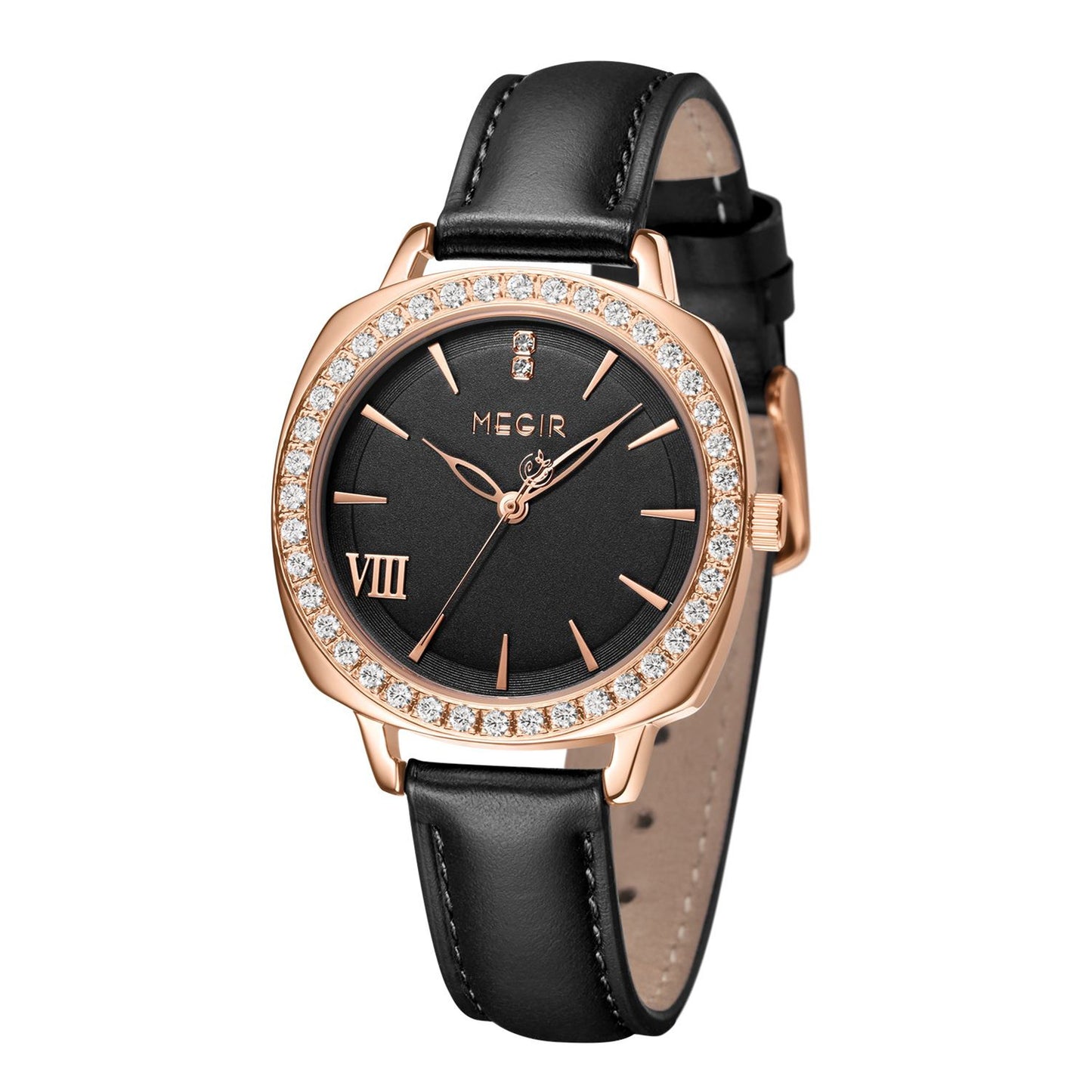 MEGIR Fashion Women Watch Luxury Diamond Leather Ladies Bracelet Watch Female Quartz Wristwatches Dress Clock Relogio Feminino