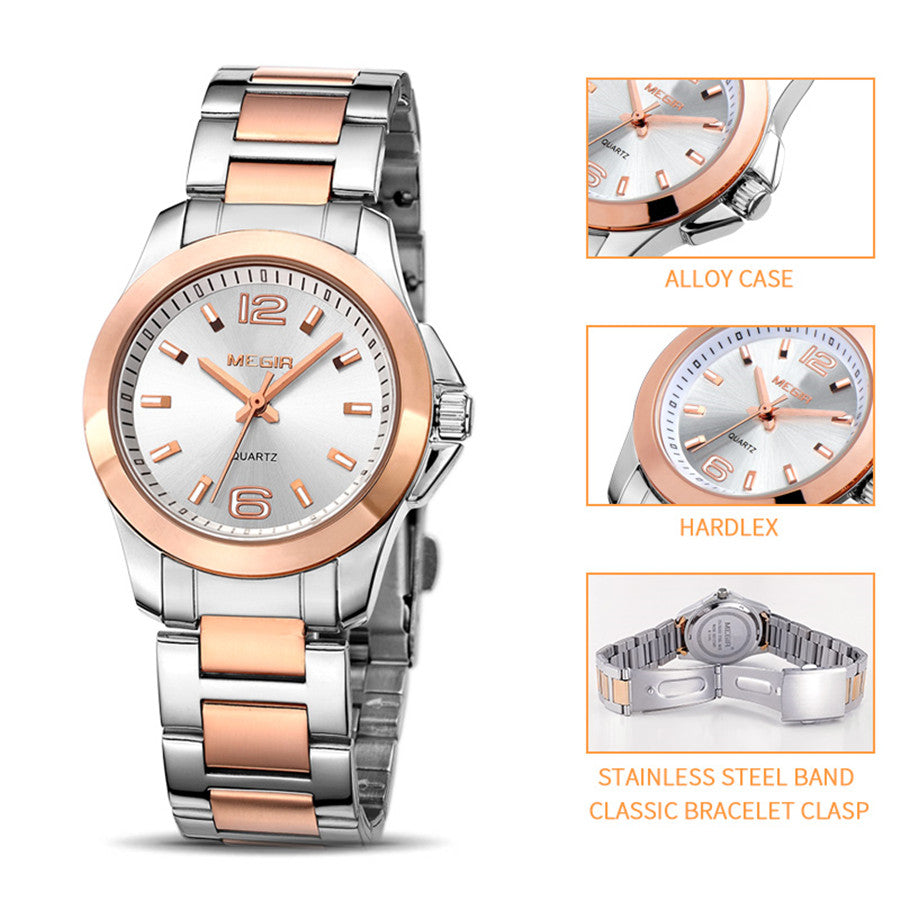 MEGIR Luxury Women Bracelet Watches Top Brand Fashion Ladies Quartz Watch Waterproof Elegant Female Wristwatch Dress Clock 5006L