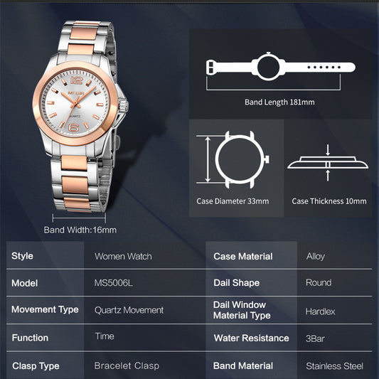 MEGIR Luxury Women Bracelet Watches Top Brand Fashion Ladies Quartz Watch Waterproof Elegant Female Wristwatch Dress Clock 5006L