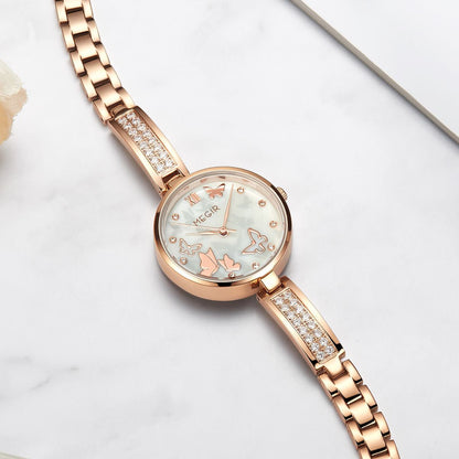 MEGIR Watch for Women Luxury Diamond Ladies Quartz Wristwatches Steel Women Bracelet Watches Female Dress Clock Relogio Feminino