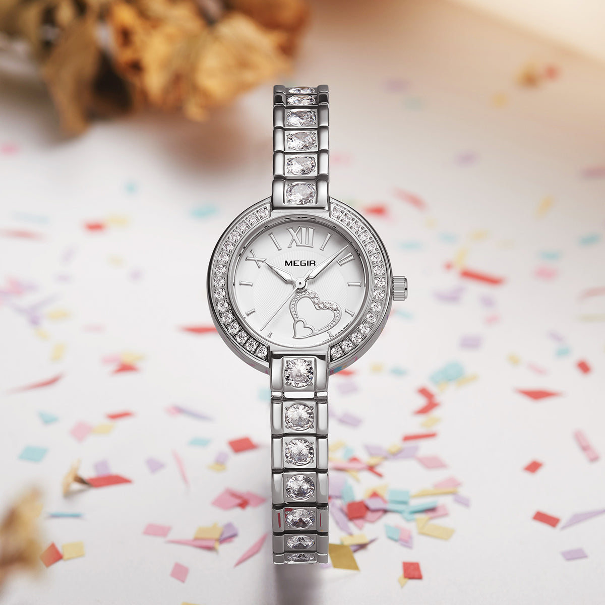 MEGIR Fashion Women Bracelet Quartz Watches Ladies Sports Dress Wrist Watch Luxury Diamond Female Clock Relogio Feminino