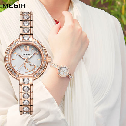 MEGIR Fashion Women Bracelet Quartz Watches Ladies Sports Dress Wrist Watch Luxury Diamond Female Clock Relogio Feminino