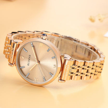 RUIMAS Women Watches Top Brand Luxury Quartz Watch Waterproof Fashion Ladies Wristwatch Stain Steel Dress Clock Reloj Mujer 536