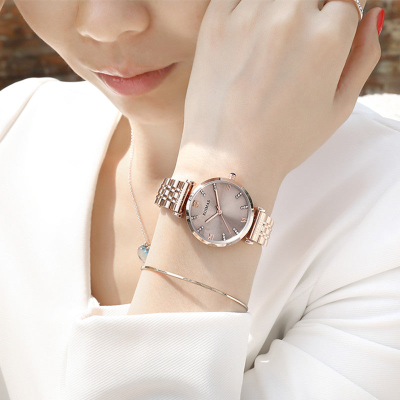 RUIMAS Women Watches Top Brand Luxury Quartz Watch Waterproof Fashion Ladies Wristwatch Stain Steel Dress Clock Reloj Mujer 536