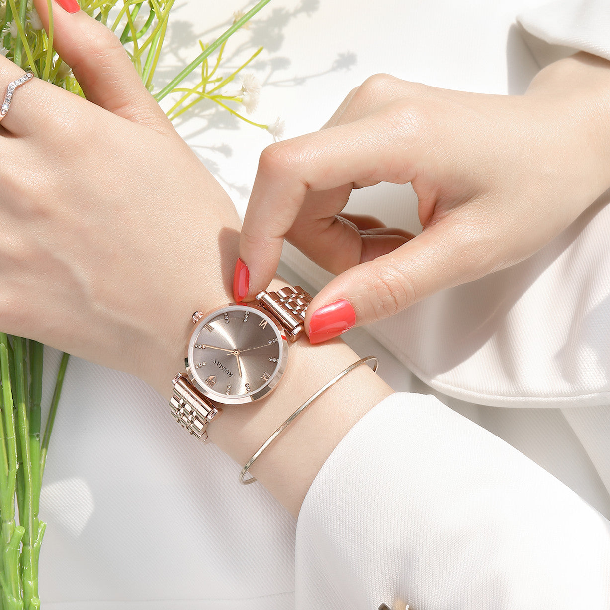 RUIMAS Women Watches Top Brand Luxury Quartz Watch Waterproof Fashion Ladies Wristwatch Stain Steel Dress Clock Reloj Mujer 536