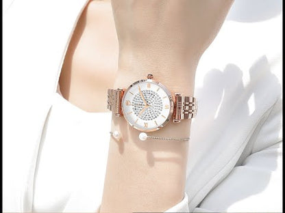 RUIMAS Fashion Women Watch Luxury Quartz Wristwatch Stainless Steel Ladies Casual Watches Dress Clock Relogio Feminino 538