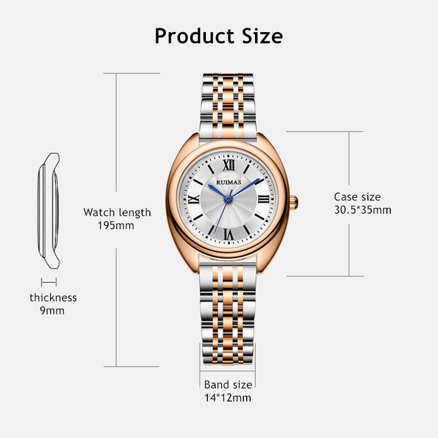 RUIMAS Luxury Women Watch Fashion Ladies Quartz Watches Waterproof Stainless Steel Casual Business Wrist Watch Female Clock 593