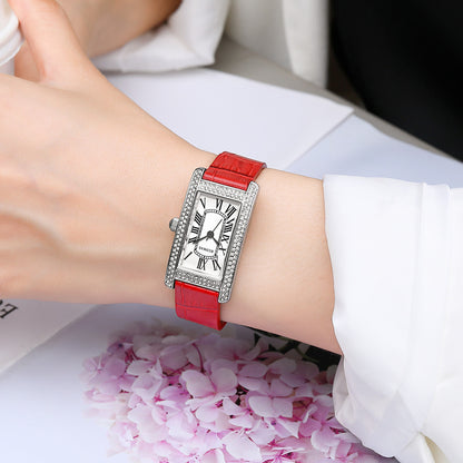 RUIMAS Brand Wrist Watches For Women Square Rose Gold WristWatch Fashion Luxury Leather Female Casual Ladies Quartz Watch Clock