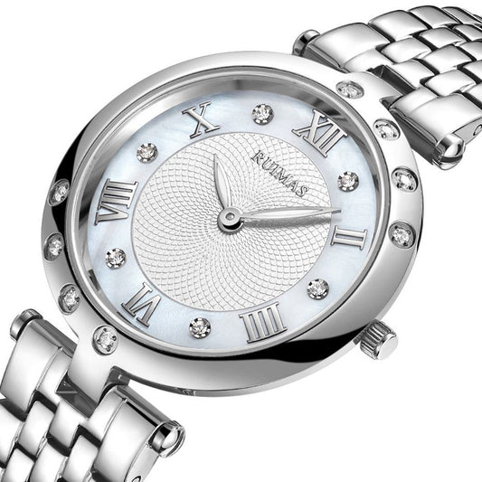 RUIMAS Ladies Wrist Watch Stainless Steel Luxury Quartz Women Watches Waterproof Female Dress Clock Bracelet reloj mujer 6749