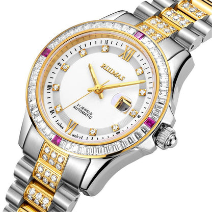 RUIMAS Sapphire Mechanical Women Watch Brand Luxury Steel Bracelet Ladies Fashion Watch Automatic Female Clock Reloj Mujer 6740