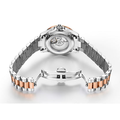 RUIMAS Sapphire Mechanical Women Watch Brand Luxury Steel Bracelet Ladies Fashion Watch Automatic Female Clock Reloj Mujer 6740