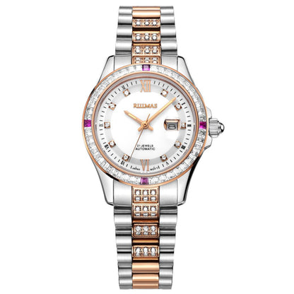 RUIMAS Sapphire Mechanical Women Watch Brand Luxury Steel Bracelet Ladies Fashion Watch Automatic Female Clock Reloj Mujer 6740