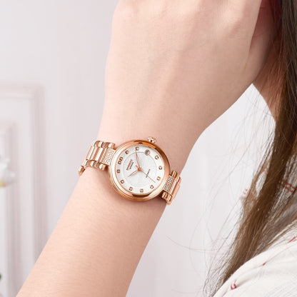 RUIMAS Women Automatic Mechanical Watch Steel Strap Ladies Business Wrist Watch Fashion Waterproof Date Clock Montre Femme 6756