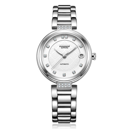 RUIMAS Women Automatic Mechanical Watch Steel Strap Ladies Business Wrist Watch Fashion Waterproof Date Clock Montre Femme 6756