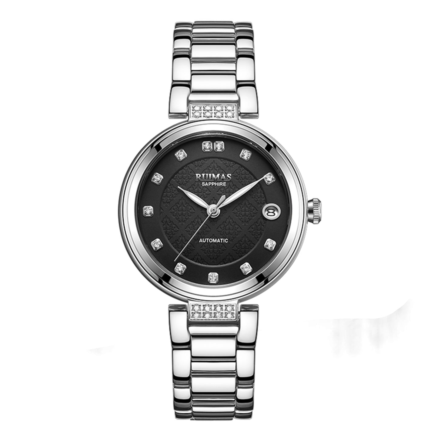 RUIMAS Women Automatic Mechanical Watch Steel Strap Ladies Business Wrist Watch Fashion Waterproof Date Clock Montre Femme 6756
