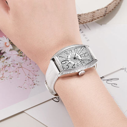 RUIMAS Luxury Diamond Women Automatic Mechanical Watches Waterproof Elegant Ladies Wrist Watch Clock Leather Reloj Mujer 6757