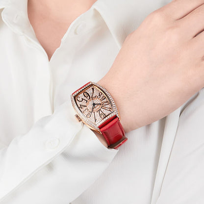 RUIMAS Luxury Diamond Women Automatic Mechanical Watches Waterproof Elegant Ladies Wrist Watch Clock Leather Reloj Mujer 6757