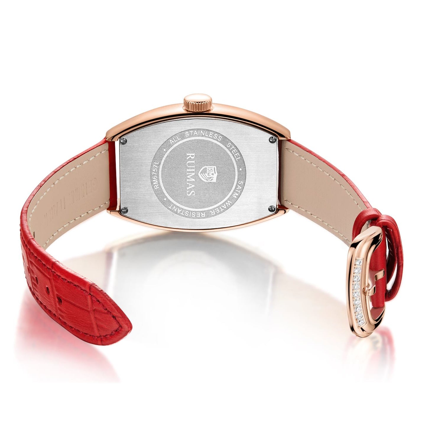 RUIMAS Luxury Diamond Women Automatic Mechanical Watches Waterproof Elegant Ladies Wrist Watch Clock Leather Reloj Mujer 6757