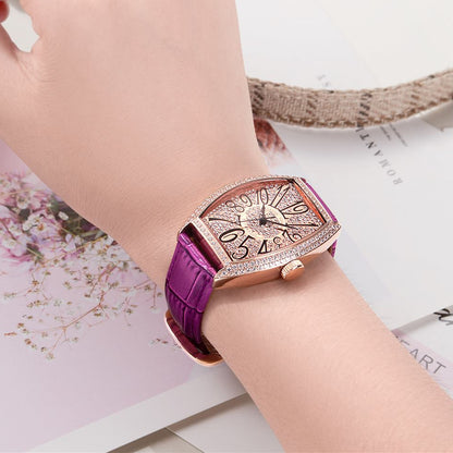 RUIMAS Luxury Diamond Women Automatic Mechanical Watches Waterproof Elegant Ladies Wrist Watch Clock Leather Reloj Mujer 6757