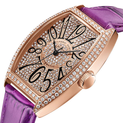 RUIMAS Luxury Diamond Women Automatic Mechanical Watches Waterproof Elegant Ladies Wrist Watch Clock Leather Reloj Mujer 6757